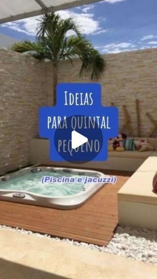 Nayara Diniz - COMO DECORAR SUA CASA on Instagram: "Ideias para um quintal pequeno com piscina: mini-piscina ou spa, deck de madeira, jardins verticais, móveis multifuncionais e boa iluminação. Adicione espelhos para ampliar o espaço e detalhes decorativos para um toque especial.  Siga @comodecorarsuaareaexterna   Créditos @larissabraga.arq    #QuintalPequeno #Piscina #DesignExterno" Spa Deck, Mini Piscina, May 31, 3 D, Spa, Patio, On Instagram, Instagram, Home Decor