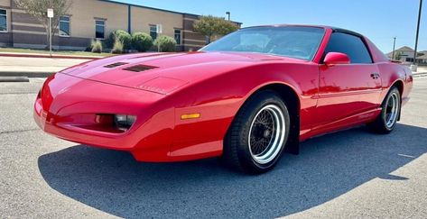 Nothing says 1990s like removable T-tops, and this red-hot Trans Am has all the right ingredients to make it a cherry example of one of Pontiac’s most popular muscle cars. The Pick of the Day is a low-mileage 1991 Pontiac Firebird Trans Am listed for sale on ClassicCars.com by a private seller in San Antonio, Texas. Car Sit, Pontiac Firebird Trans Am, Firebird Trans Am, Trans Am, San Antonio Texas, Pontiac Firebird, Tinted Windows, Cold Air, Firebird