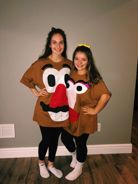 Miss Potato Head Costume Diy, How To Make Slinky Dog Costume, Mr And Mrs Potato Head Costumes, Diy Mr Potato Head Costume, Potato Head Costume, Mr Potato Head Costume, Mr And Mrs Potato Head, Staff Photos, Mister And Misses