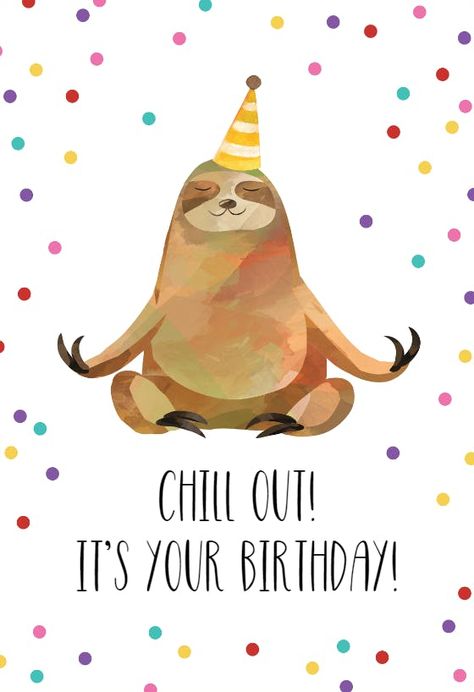 Happy Sloth - Birthday Card (Free) | Greetings Island Sloth Birthday, Greetings Island, Birthday Card Template, It's Your Birthday, Sloth, Card Template, Happy Birthday, Birthday