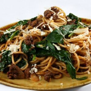 Lamb Spaghetti, Salmon Wellington Recipe, Ground Lamb Recipes, Lamb Sauce, Spaghetti With Spinach, Lamb Meatballs, Spaghetti Recipe, Recipe Girl, Ground Lamb