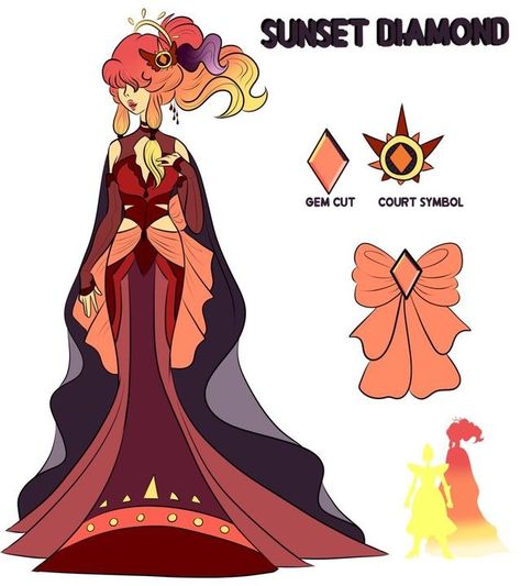 Sunset Diamond Steven Universe, Crystal Gems Oc, Su Diamond Oc, Steven Universe Diamond Oc, Steven Universe Oc Gems, Diamond Oc, Gem Oc, Su Oc, Steven Universe Fusion