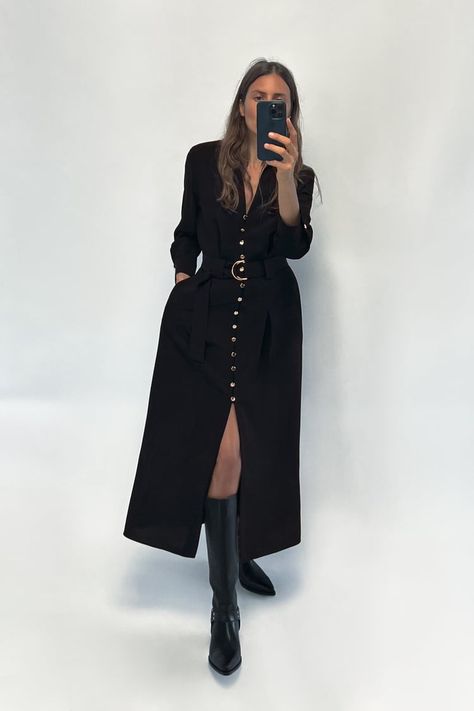 Must Haves Woman | ZARA United Kingdom Zara Shirt Dress, Zara Midi Dress, Soft Dress, Belted Midi Dress, Strapless Midi Dress, Printed Shirt Dress, Midi Shirt Dress, Black Shirt Dress, Mini Wrap Dress