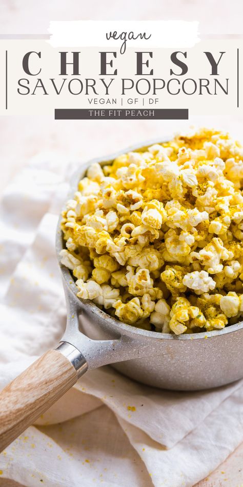 Vegan Popcorn Seasoning, Healthy Popcorn Seasoning, Healthy Popcorn Toppings, Diy Popcorn Seasoning, Nutritional Yeast Popcorn, Cheesy Popcorn, Popcorn Seasoning Recipes, Vegan Popcorn, Savory Popcorn