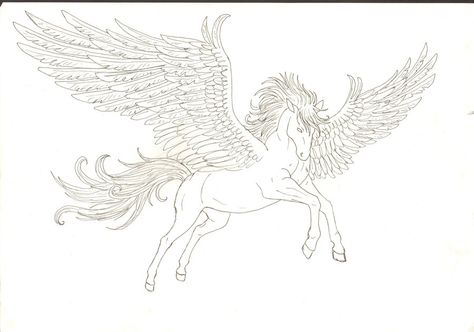 Pegasus Drawing, Unicorn Tattoos, Potion Bottles, Horse Coloring Pages, Knight Art, Halloween Images, Horse Coloring, Mythical Creatures, Tattoo Art