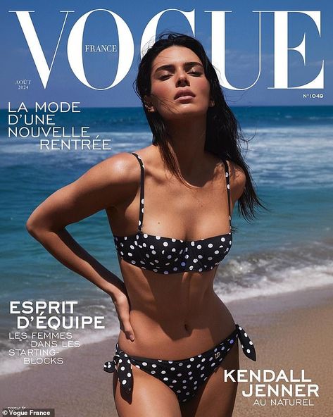 Kendall Jenner looks flawless in a tiny polka dot bikini on latest Vogue cover as she reveals she 'doesn't read criticism' to protect her mental health | Daily Mail Online Kendall Vogue, Style Kendall Jenner, Alas Marcus Piggott, Mert And Marcus, Vogue France, Vogue Us, Vogue Covers, Jenner Outfits, Kendall And Kylie