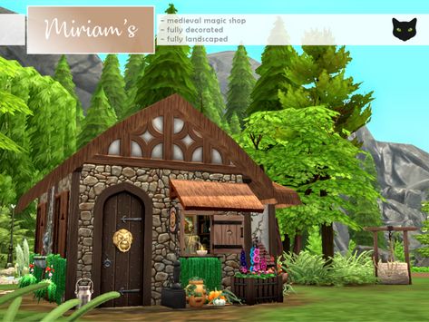 Mod The Sims - Miriam's Mysterious Materials - Witch's Shack & Shop Sims 4 Abandoned, Fire Pit And Pond, Abandoned Shack, Goth Home, Jungle Adventure, Sims 4 Build, Natural Pool, Sims House, Electronic Art