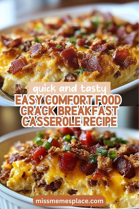 Embrace the joy of easy cooking with this delicious Crack Breakfast Casserole recipe that promises warm mornings filled with comfort. Whip up this savory breakfast bake featuring layers of eggs, creamy cheese, and your favorite vegetables. Perfect for a crowd or meal prep for the week, this versatile casserole can be customized to suit your taste. Bake it fresh or prepare it ahead of time for a stress-free breakfast. Easy Egg Casserole, Egg Bake Casserole, Make Ahead Breakfast Casserole, Breakfast Egg Casserole, Breakfast Casserole Recipe, Breakfast For A Crowd, Breakfast Casserole Easy, Cozy Mornings, Easy Comfort Food