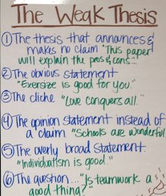 ELA Anchor Charts: Weak Thesis Statements Thesis Statement Examples, Ela Anchor Charts, Best Essay Writing Service, Critical Essay, Thesis Writing, Essay Writing Skills, Admissions Essay, Dissertation Writing, Doctorate