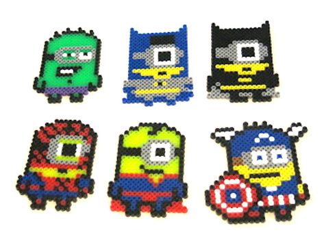 Excited to share this item from my #etsy shop: Perler Beads Minion Superheros Magnets Minion Perler Bead Patterns, Batman Minion, Summer Diy Projects, Beads Designs, Bead Ideas, Perler Beads Designs, Perler Patterns, Fuse Beads, Summer Diy