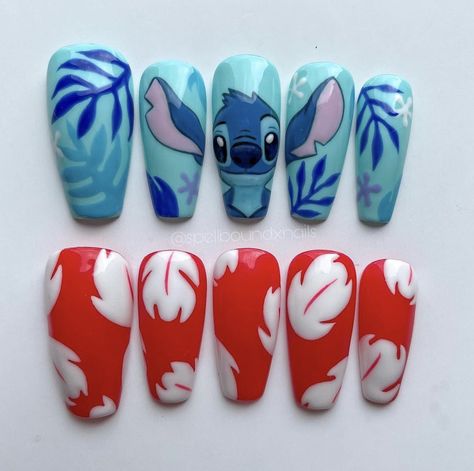 Summer Nails At Home, Spring Nails 2022, Disney Themed Nails, Spring Nails 2020, Disney Inspired Nails, Disney Acrylic Nails, Crazy Nail Art, New Nail Art Design, Hippie Nails