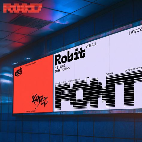 T1 Robit 💨⁠ ⁠ Drawing inspiration from sci-fi visual culture, futurism, and industrial design, ROBIT consists of 5 styles with variable font technology, providing users with plenty of opportunities for experimentation.⁠ ⁠ Foundry: @t1.foundry⁠ ⁠ Test out live on screen. ⁠ ⁠ 🔗 type-department.com⁠ ⁠ #typedepartment #type01 #typedesign #typedesigner #typeface #typefacedesign #fonts #font #designer #design #graphicdesigner #graphicdesign Variable Font, Visual Culture, Solomon Islands, Futurism, Caicos Islands, Turks And Caicos, Pitcairn Islands, British Indian Ocean Territory, Turks And Caicos Islands