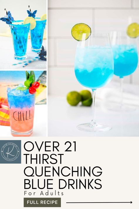 Fall Alchol Drinks, Blue Caraco Drinks, Sparkling Wine Drinks, Blue Curacao Drinks, Cocktail Drink Recipes, Best Mocktails, Tequila Rose, Blue Drink, Drinks To Try