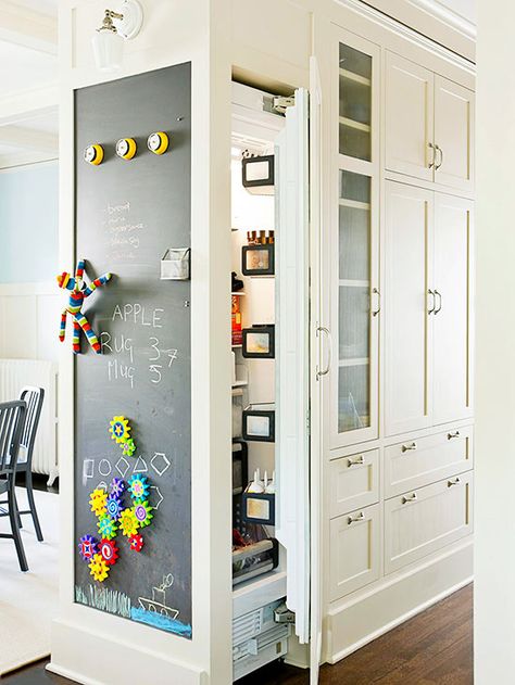 . Interior Decorating Tips, Magnetic Chalkboard, Kitchen Cabinets Makeover, Chalkboard Wall, Trendy Kitchen, Traditional Kitchen, Diy Home Decor Projects, Black Kitchens, Decorating Tips