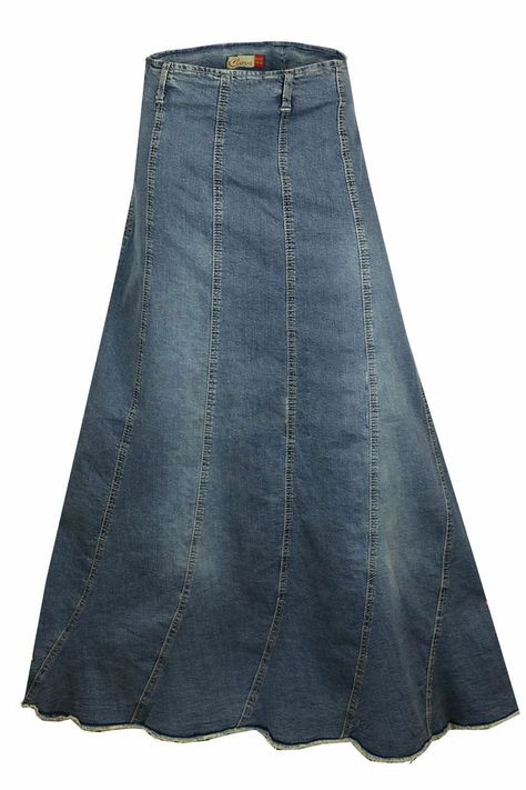 Black Denim Skirt Outfit, Jeans Long Skirt, Flared Denim Skirt, Tall Skirt, Denim Skirts Knee Length, Weekend Camping, Vintage Denim Skirt, Long Drives, Denim Skirt Outfits