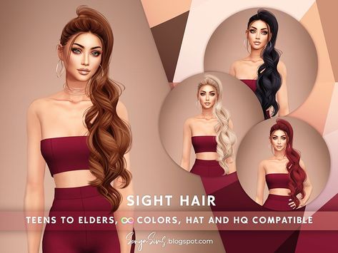 Ponytail With Curls, Hair Ts4, The Sims 4 Female Hair, Disney Faries, Characters Hairstyles, Sims 4 Female Hair, Hair For Kids, Curled Ponytail, Sims Finds