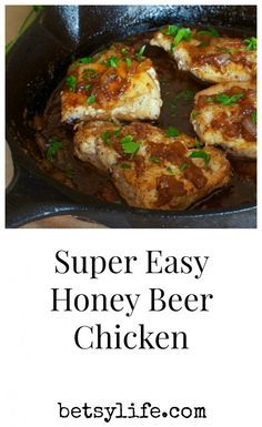 Super Easy Honey Beer Chicken Recipe. A healthy meal ready in no time. Honey Beer Chicken, Foul Recipe, Chicken Honey, Easy Chicken Recipe, Beer Chicken, Cooking With Beer, Chicken Ideas, Chicken Dish, Fit Food