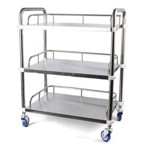 PRICES MAY VARY. 【Strong Storage Capacity 】Our carts are set up with three functional levels, which provide enough space for items and good grouping and organization of the items used. 【Smooth and flexible movement 】Easy to move and fix. Silent omni-directional wheels for smooth movement to any place.This is a practical cart. Two lockable rollers for fixing, can be fixed in one area for use. 【Multi-functional use 】Not limited to use in one area, it can be used as a food trolley, service trolley, Medical Cart, Microwave Storage, Medical Furniture, Microwave In Kitchen, Serving Cart, Laboratory Equipment, Dental Lab, Rolling Cart, Utility Cart