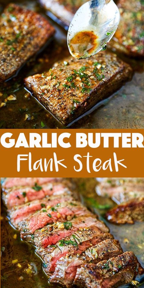 Skillet Flank Steak, Flank Steak Oven, Steak Oven, Steak Sirloin, Flank Steak Recipe, Resep Steak, Steak In Oven, Pan Seared Steak, Flank Steak Recipes