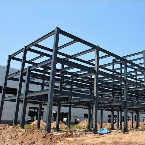 H steel beam and column ethiopia prefabricated steel structure warehouse Prefabricated Structures, Metal Building Designs, Steel Architecture, Architecture Blueprints, Beam Structure, Factory Architecture, Steel Structure Buildings, Steel Frame House, Steel Sheds