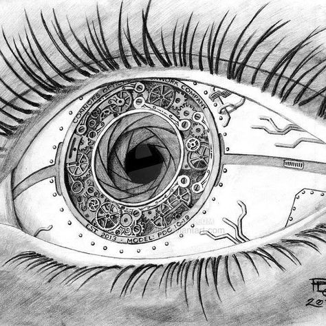 Steampunk Eye, Steampunk Drawing, Realistic Eye Drawing, Steampunk Tendencies, Arte Doodle, Art Steampunk, Arte Steampunk, Arte Robot, Kunst Inspiration