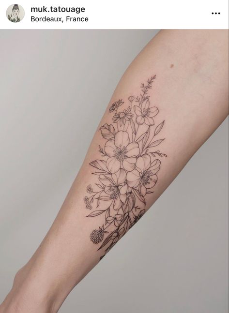 Wild Flower Arm Tattoo, Wildflower Wrap Around Arm Tattoo, Wildflower Bouquet Tattoo Forearm, Wildflower Arm Tattoo, Upper Arm Wildflower Tattoo, Wildflower Tattoo Forearm, Dainty Wildflower Tattoo Forearm, Fine Line Botanical Tattoo, Fine Line Floral Tattoo Sleeve