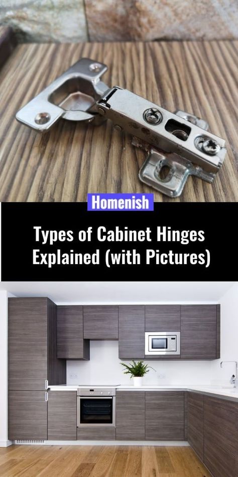 If you’ve ever gone to a hardware store to look for a set of cabinet hinges, you will probably have discovered there are an overwhelming number of choices. To ensure you get the correct hinge for your cabinets, learn about the main types here. Cabinet Hinges Types Of, Flush Cabinet Doors, Kitchen Door Hinges, Types Of Cabinet Doors, Kitchen Remake, Kitchen Hinges, Offset Hinges, Inset Cabinet Doors, Cabinet Building