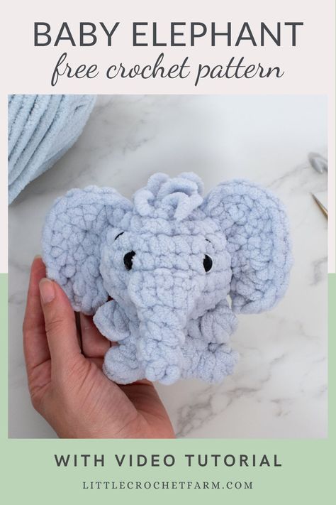 Baby Elephant amigurumi free pattern Crochet Animals Elephant, Crochet Arigumi Free Pattern Elephant, No Sew Elephant Crochet Pattern, Mini Elephant Crochet Pattern Free, Crochet Elephant Ears Pattern Free, Baby Elephant Crochet Pattern Free, Baby Amigurumi Free Pattern, Free Elephant Crochet Pattern, Elephant Amigurumi Free Pattern