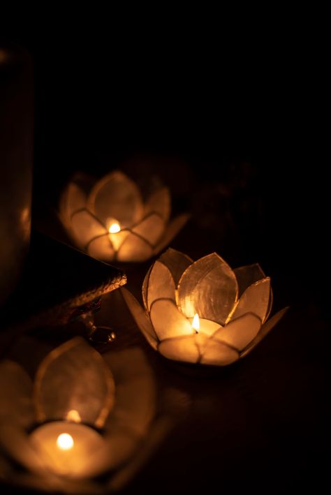 three lighted yellow tealights photo – Free Image on Unsplash Candle Light Aesthetic, Candlelight Aesthetic, Beautiful Lanterns, Lotus Light, Calming Aesthetic, Lotus Flower Pictures, Candle Picture, Empty Candle, Candle Images