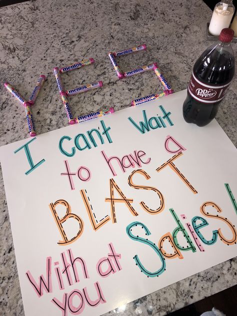 Yes To Sadies Dance, How To Say Yes To Sadies Dance, Answer Back To Hoco, Posters For School Dances, Dance Poster Answer Ideas, Responding To Hoco Posters, Homecoming Reply Posters, Cute Ways To Respond To Prom, Prom Yes Response Ideas