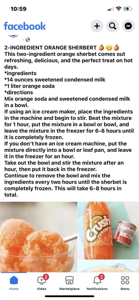 Orange Sherbert Recipe, Orange Sherbert Ninja Creami, 2 Ingredient Orange Sherbert, Homemade Orange Sherbet, Orange Sherbert Ice Cream, Orange Sherbet Recipe, Watermelon Sorbet Recipes, Sherbet Ice Cream, Watermelon Sorbet