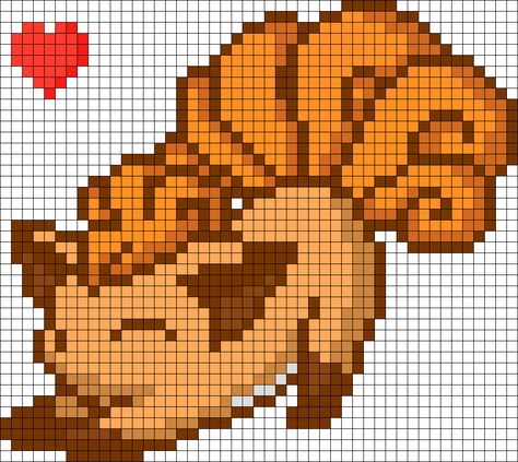 Cutie Vulpix Perler Bead Pattern / Bead Sprite perler,hama,square pegboard,video games,nintendo,pokemon, Pixel Pokemon, Pixel Art Minecraft, Image Pixel Art, Pokemon Cross Stitch, Modele Pixel Art, Pokemon Bead, Pixel Art Pokemon, Pokemon Pattern, Pokemon Perler Beads