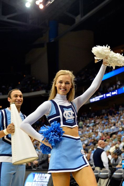 Best cheerleader shots from 2014-15 college basketball season, including UCLA, Arizona,  Kentucky, Florida, Duke, North Carolina, Wisconsin Carolina Panthers Cheerleaders, Panthers Cheerleaders, Tarheels Basketball, College Cheerleading, Basketball Schedule, Cheerleading Pictures, Best Basketball Shoes, Cheerleader Girl, Cheer Uniform