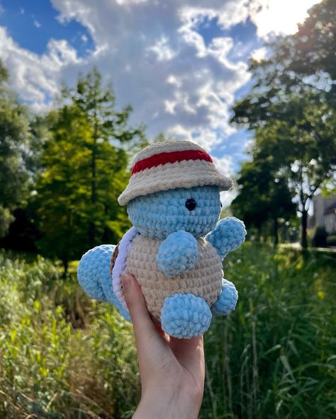 Pokemon starter collection is growing 🪄✨ definitely one of my childhood favorite games so it brings so much joy making them! The hat was done by modifying @tashs_crochet pikachu hat pattern :)! Pattern: @tashs_crochet #crochet #crochetlover #crochetaddict #crochetaddicted #crochetamigurumi #amigurumilove #pokemon #squirtle #pokemonstarters #watertype #onepiecehat Crochet Squirtle, Squirtle Crochet, Crochet Pikachu, Pokemon Starter, Pikachu Hat, Pokemon Crochet, Pokemon Crochet Pattern, Crochet Pokemon, Pokemon Starters