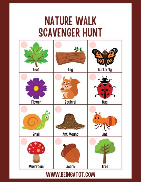 Embark on a fun and educational nature walk scavenger hunt with your little ones! 🌿🌸 Explore the great outdoors and discover hidden treasures like colorful leaves, unique rocks, and tiny insects. It's a perfect way to connect with nature, spark curiosity, and enjoy quality family time. Happy hunting! 🍃🔍 #NatureWalk #ScavengerHunt #OutdoorAdventures #FamilyFun Indoor Scavenger Hunt Clues, Scavenger Hunt Preschool, Scavenger Hunt Clues For Kids, Walk Scavenger Hunt, Nature Walk Scavenger Hunt, Indoor Scavenger Hunt, Treasure Hunt For Kids, Scavenger Hunt Clues, Scavenger Hunt For Kids