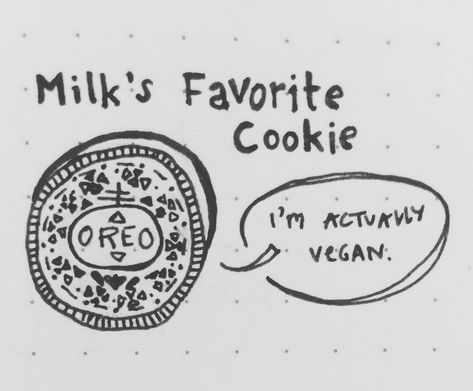 @middlingdrawers on Instagram: “Oreo. . . . . . #doodlesofinstagram #doodle #ink #bulletjournal #oreo #witty #cartoon #handlettering #vegan #drawing #funnythings” Oreo Doodle, Oreo Tattoo, Oreo Drawing, Vegan Drawing, Tattoo Outline, Needle Work, Favorite Cookies, Pretty Tattoos, Tattoo Idea