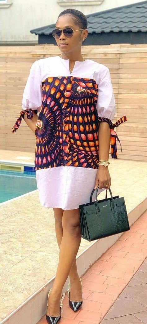 Ankara Dress Mixed With Plain, Plain And Pattern Fabric Styles For Ladies, Plain And Ankara Combination Dresses, Plain And Pattern Short Gown Styles, Ankara Plain And Pattern Gown, Plain And Pattern Ankara Styles For Women, Plain And Pattern Styles For Ladies Gown, Ankara Mixed With Plain Fabric Gown, Ankara Mixed With Plain Fabric Dresses