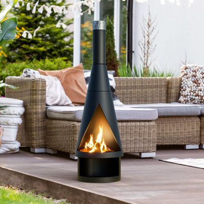 Chiminea Fire Pit, Outdoor Fire Pit Table, Freestanding Fireplace, Propane Fire Pit, Wood Burning Fires, Small Outdoor Spaces, Outdoor Heating, Outdoor Wood, Outdoor Fireplace