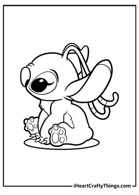 Lilo And Stitch Coloring Pages Angel Stitch Drawing, Lilo And Stitch Stencil, Stitch And Angel Coloring Pages Free Printable, Angel Stitch Tattoo, How To Draw Stitch, Stitch And Angel Coloring Pages, Stitch And Angel Drawing, Drawing Ideas Stitch, Lilo And Stitch Crafts