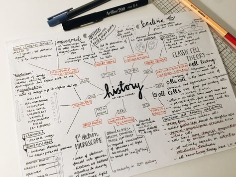 Cell Theory, Tatabahasa Inggeris, خريطة ذهنية, Mind Map Design, Schrift Design, School Organization Notes, Studying Life, Pretty Notes, Notes Inspiration