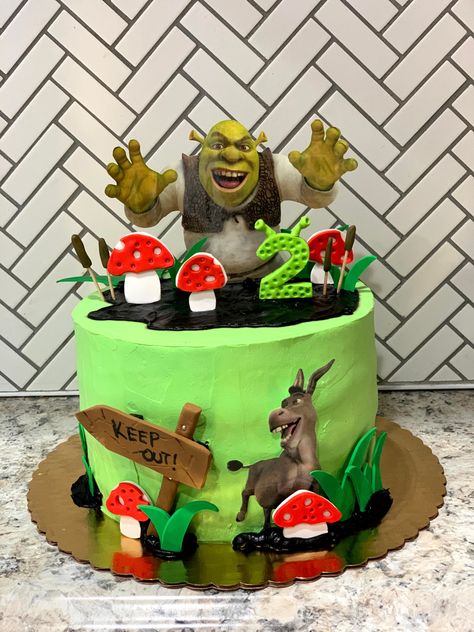 Shrek 21st Birthday Cake, Shriek Birthday Party, Shrek Cake Ideas, Shrek Birthday Cake, Shrek Wedding, Sports Birthday Cakes, Shrek Birthday, Shrek Cake, Shrek Party