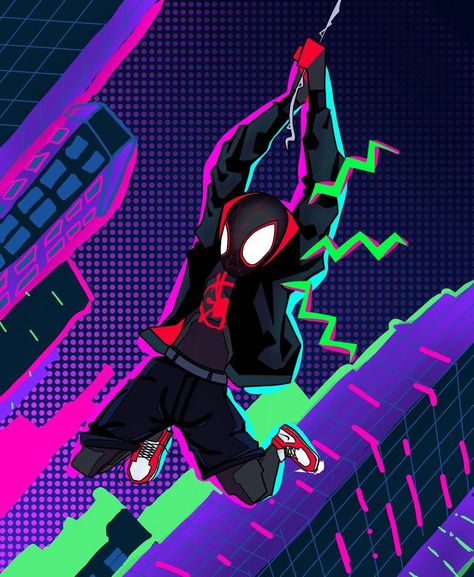 miles morales Spider Man And The Spider Verse, Spiderman Fanart Miles Morales, Spider Verse Comic Art, Spiderman Into The Spiderverse Comic, Glitch Spiderman, Spider Verse Widget, Spider Verse Glitch, Spiderman Into The Spiderverse Art Style, Spiderman Across The Spider Verse Art