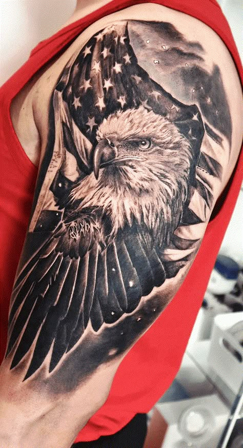 American Flag Tattoo Design Images (American Flag Ink Design Ideas) Tattoo Ideas American Flag, Eagle Flag Tattoo, American Flag Tattoo Design, America Flag Tattoo, Flag Tattoo Design, Tyler Tattoo, Andrew Tattoo, American Flag Forearm Tattoo, American Flag Sleeve Tattoo