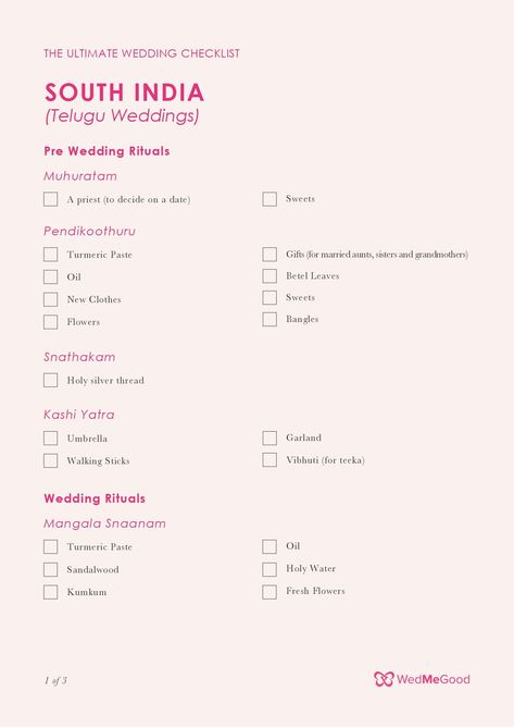 The Ultimate Telugu Wedding Checklist Telugu Wedding Aesthetic, Indian Wedding Checklist, Indian Wedding Planning Checklist, Wedding Ceremony Checklist, Mandap Wedding, Wedding Reception Checklist, Wedding Budget List, Wedding Checklist Template, Wedding Preparation Checklist