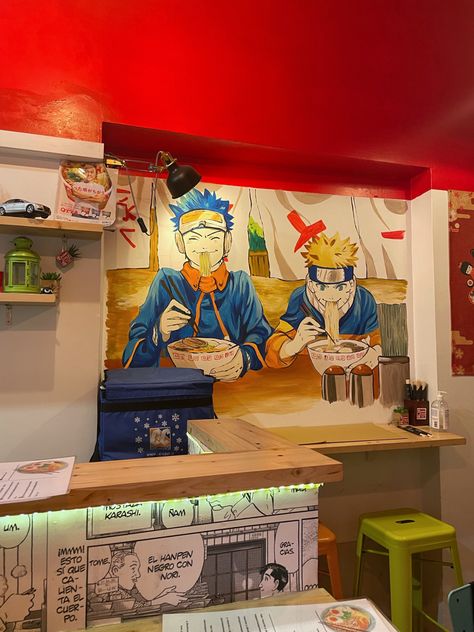 Small Japanese Ramen Shop, Naruto Bowl, Naruto Food, Anime Restaurant, Real Ramen, Naruto Ramen, Pretty Characters, Sushi Logo, Anime Club