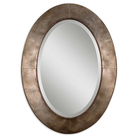 Uttermost Kayenta Beveled Wall Mirror & Reviews | Wayfair Champagne Mirror, Wall Mirrors Entryway, Wall Mirror Diy, Uttermost Mirrors, Antique Mirror Wall, Silver Wall Mirror, Mirror Wall Bedroom, Modern Wall Mirror, Metal Frame Mirror