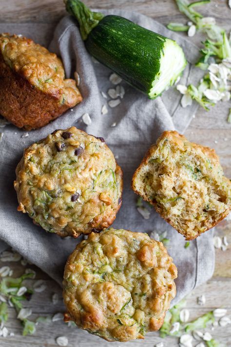 Oat Greek Yogurt Muffins, Greek Yogurt Muffins, Yogurt Muffins, Healthy Snacking, Zucchini Muffins, Healthy Muffins, Zucchini Recipes, Healthy Baking, Healthy Foods To Eat