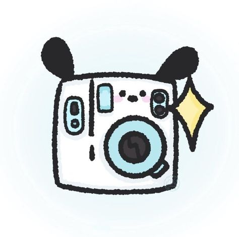 Doodles Easy, Images Hello Kitty, Kitty Pictures, Mini Doodle, Cute Easy Doodles, Cute Camera, Blue Icon, Patterns Wallpaper, Hello Kitty Coloring