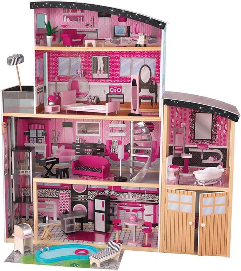 Girls Playhouse, Doll Party, Barbie Doll House, Multiplication For Kids, Modern Dollhouse, Wooden Dollhouse, Barbie Dream House, Barbie Dream, Barbie House