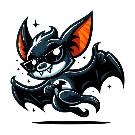 Bat Vector Illustration, Bat Cute, Bat Vector, Premium Vector Cartoon, Cartoon Bat, Food Vector, Cute Vector, Vector Cartoon, Halloween Animals